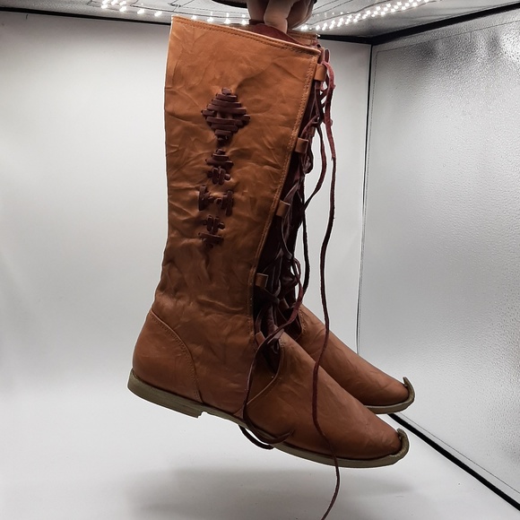 Medieval Leather Boots Knee-High Boots